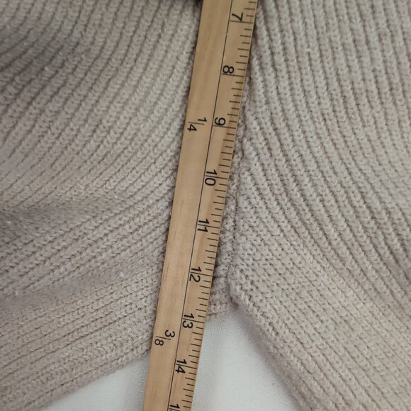 Miou Muse Ribbed Knit Wide Leg Pants M Beige - Picture 9 of 10